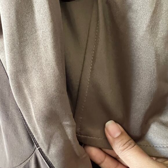 LA Femme Brown Taupe Cocoa Ruched Stretch Jersey Column Gown Womens 14 - Picture 8 of 15